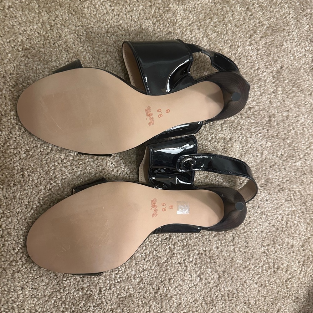 Coach Black Patent Leather Slingback Sandals - Picture 11 of 11